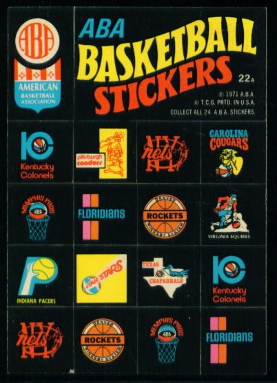 22A ABA Basketball Stickers